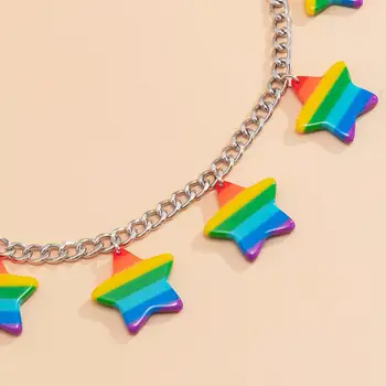 2021 INS Rainbow Star privjesak ogrlice Ogrlice za žene Boho Geometic Summer Beach Chain Chokers šarene ogrlice Party Jewelry 2925