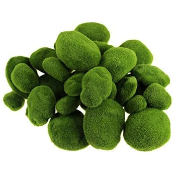 40 Kom Umjetni Moss Stijene Dekorativni Umjetni Zelenom Mahovinom Pokrivene Kamenjem (3 Veličine) 183989