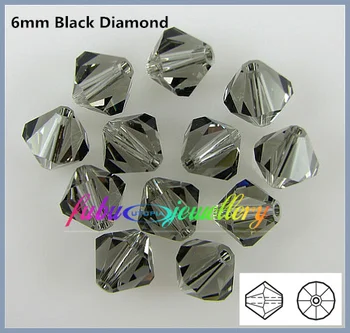 Besplatna Dostava! 288 kom/paket AAA kineski visoke kvalitete 6 mm siva Crystal Beacon perle 2016