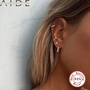 BOAKO Star Moon naušnice za žene 925 sterling srebra naušnice roze piercing nakit uho pljuska Pendientes Kolczyki #10.3 369