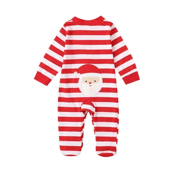 Božićni kombinezon novorođenče girl odjeća beba dječak Božić Djed Prugasti print runo noge dugi rukav kombinezon bebes 6-24 m 1435