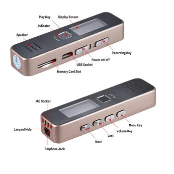 Digitalni diktafon MP3 player mini diktafon podržava 32 GB TF karticu za profesionalni diktafon 20-satna vrijeme snimanja 5304