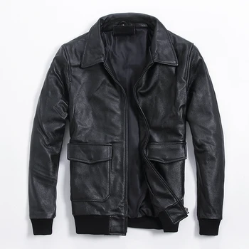 Dostava.Brand klasični slobodno kaput od prave kože za muškarce,Muška jakna od bičevati A2.plus size leta jakne-bombardera.prodaja 161105