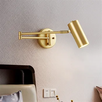 E27 moderni led zidna svjetiljka je Zlatna zidna svjetiljka lampe podesivi kut dužina zidna lampa za spavaće sobe, kupaone ogledalo lampe 8449