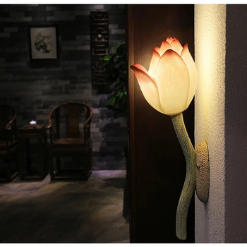 Kineski kreativni prolaz, hodnik stubište hodnik lampa spavaća soba noćni trijem zidna svjetiljka art Lotus hotel restaurant lampe bra grudnjak 11969