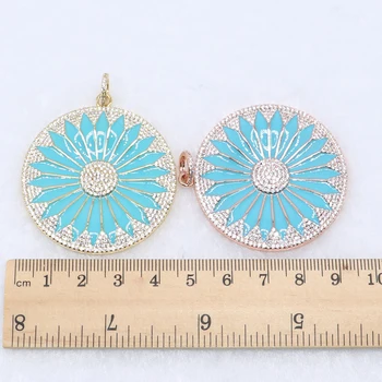 Mix color roudn charms Solar pendant pave zircon charms Round pendant for making jewelry Gift for lady Highquality charms5071 2399