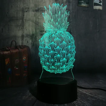 Nova novost 3D ananas Ananas LED Night Light 7 promjena boje home dekor sobe dijete Djeca Dječje spavaće stolne svjetiljke festival lampe 6450
