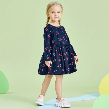 PatPat 2021 Novo proljeće i ljeto Baby Toddler Cherry Girl Print haljini dugih rukava Dječja odjeća 1704