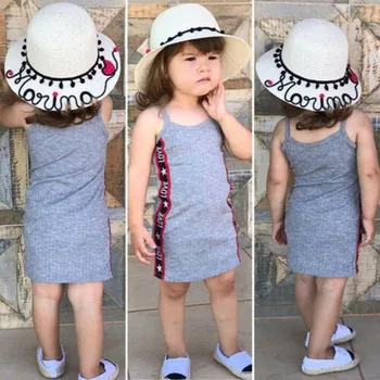 Pudcoco USPS Fashion Toddle Baby Girl 1-6Y Sleeveless Summer Cotton Party Cotton Soft Dress Casual Odjeća 1-6Y