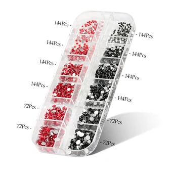 QIAO 1440Pcs stana stražnji Crystal vještački dijamant 6 veličina(1,5-4 mm) S pokupiti pinceta i dijamanata, odabirom pero 3D ukrasi za nokte 5351