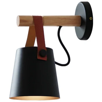 Starinski led zona drveni Iron zidna svjetiljka moderni minimalistički podesivi zidni potrošačke noćni lampa Zidna lampa E27 2184