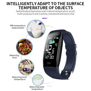 T5 Smart Watch temperatura u realnom vremenu monitor srčane fitness-sat je vodootporan podsjetnik o vremenu intelektualni narukvica pedometar 185302