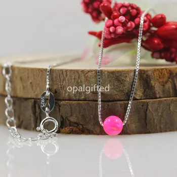 Trgovina na veliko elegantan novi dizajn nakita op55 svijetlo roza nakit privjesci, ogrlice Za žene okrugle perle opal je kamen modne ogrlice 4564