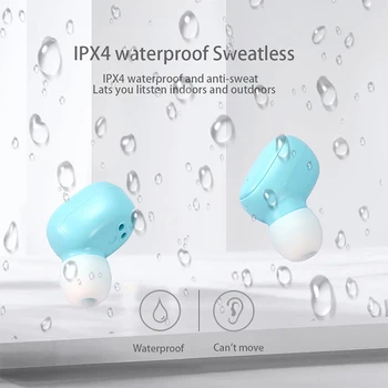 XVIDA A6S PRO TWS IPX4 vodootporan bežični sportski slušalice, Mini In-Ear Macaron Bluetooth 5.0 slušalice za sve pametne telefone 8874
