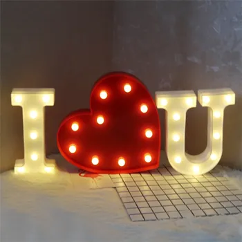 1pcs 3D LOVE HEART Marquee Battery Operated Luminaria lampe za poklon ljubavnik svadbena dekoracija LED Night Light