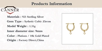 Kanner je europska američki trend 925 sterling srebra naušnice za žene Cirkon naušnice piercing nakit pendientes