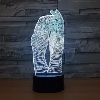 Ljubav dvije ruke lijepa 3D LED žarulja Night Light USB Touch lampe za ukras stranke odmor unutarnja rasvjeta slika lampe