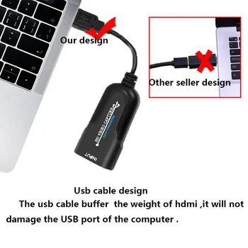 Placa de video Capture Card streaming Udoban kompaktni HDMI to USB Game Capture Card Hvatač adapter podrška Drop Shipping