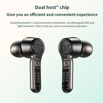 R7S TWS Bluetooth 5.1 bežične slušalice buke HiFi Poziv slušalice zaslon osjetljiv na dodir za upravljanje Siri sportske slušalice, punjač za telefon