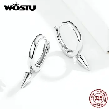 WOSTU Real 925 sterling srebra geometrija Šilo oblik naušnice pada za žene vjenčanje помолвка jednostavne naušnice nakit CQE744