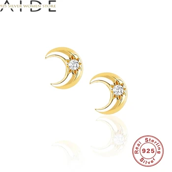 BOAKO Star Moon naušnice za žene 925 sterling srebra naušnice roze piercing nakit uho pljuska Pendientes Kolczyki #10.3