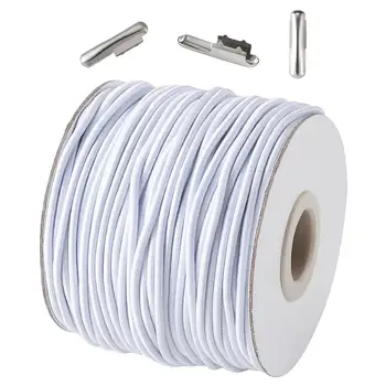 1 komplet cijele elastični kabel sa željeznim зазубринами bijela 2 mm, crno/bijelo CordRibbon završava za nakit zanatske DIY kabel rješenja