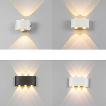 Crno bijeli zidne svjetiljke aluminijski abažur lampe za прикроватной stolovi dnevni boravak svjetla AC85-260V toplo ili hladno rasvjeta