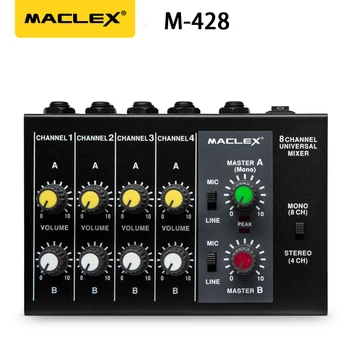 Maclex M428 ultra-kompaktni niska razina buke 8 kanala metalni mono stereo audio audio mikser sa kabel adaptera za napajanje besplatna dostava