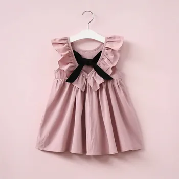 Bowknot princess dress 2020 summer new baby плиссированное haljina dječja haljina bez rukava prsluk WT53