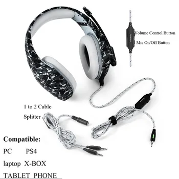 ONIKUMA K1 камуфляжные gaming slušalice žičani PC stereo slušalice s mikrofonom gaming miša za PS4 i Xbox laptop tablet PC gamer