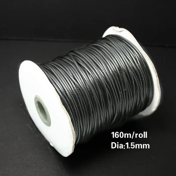 1.5 mm voštana kabel 160М/lot crni nakit kabel obrt izrada nakita FXT008-01 84