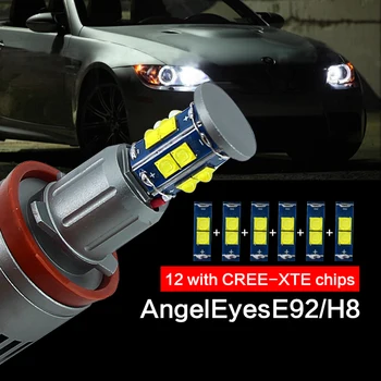 2 kom / 1 compl. 2x120W 240W E92 H8 LED Angel Eyes Led parkirna svjetla canbus za BMW X5 E70 X6 E71 E90 E91 E92 M3 E89 E82 E87 svjetla 41