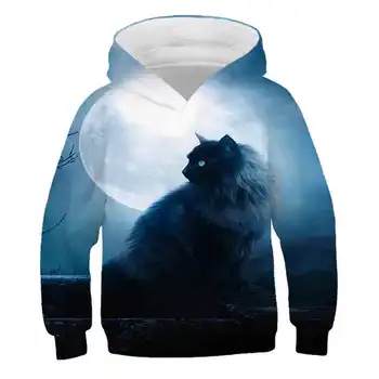 2020 jesen i zima dječaci i djevojčice svakodnevni 3D majica slatka mačka panda ispis djeca majica sa kapuljačom djeca zgodan pulover 572