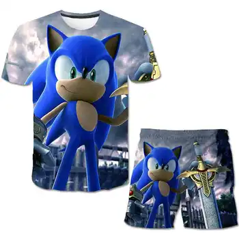 2020 novi Sonic the Jež djeca dječaci djevojčice odjeća poliester majice majice + kratke hlače sonic outfits ljeto vruće rasprodaja odjeće 2041