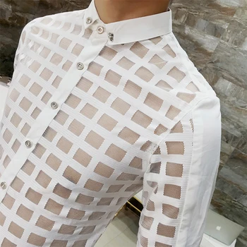 2021 nova stranka vjenčanje majica za muškarce haljina Camisas Masculina Vestido društveni crno bijela ženska košulja Homme Slim Fit pokrivač košulja 169936