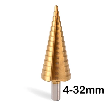 3pcs korak svrdla set metrika spirale dijamantni oblik pagoda rupu rezač 4-12/20/32 mm HSS čelika konus titan bušilica set 4253
