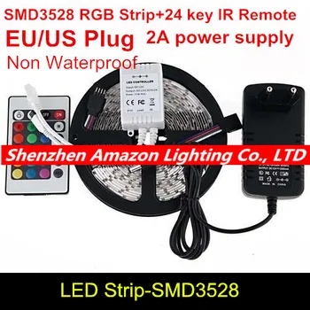 5M RGB 3528 300 Led SMD fleksibilna svjetlosna Traka lampa+24 ključa IR+12V 2A napajanje 2366