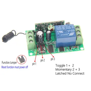 DC 9V 12V 24V 1 CH 1CH RF Wireless Remote Control Switch System,predajnik + prijemnik sa jednom tipkom,315/433 Mhz 37