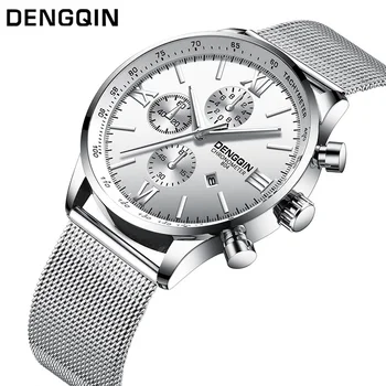 DENGQIN moda kvarcni satovi muški nehrđajućeg čelika S sat brend luksuznih muški satovi su poslovni muški ručni sat Relogio Masculino 179