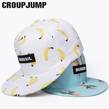 GROUPJUMP Trend Fruit Print Cap Adult/Kids Snapback Caps Hip Hop Hat For Children Summer Caps For Girls Baseball Hat For Boys 1438