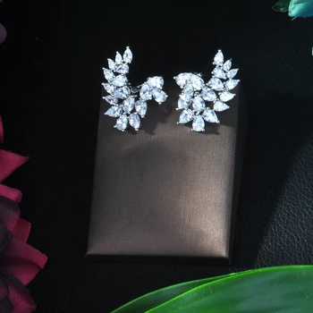 HIBRIDE Marquise Luxury Cluster Flower Shape kubni cirkonij naušnice za mladenke za vjenčanje nakit E-225 3360