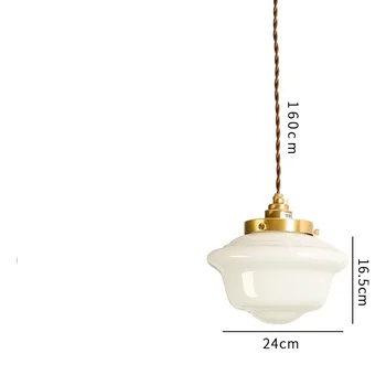 IWHD bijelo staklo led viseće svjetiljke Japanski stil Nordic moderan Bakar viseći svijećnjak viseće svjetiljke Luminaria Lampara 2267