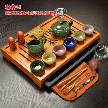 Kineski Kung-Fu tea set posuđa za piće ljubičasta gline keramika bingley će učiniti tri opcije uključuju kuhalo za vodu šalica супница инфузор TeaTray 136631