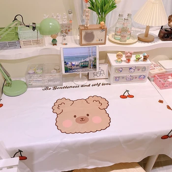 Korejski slatka medvjed Ins stolnjak home kuhinjski stol dekor šik piknik cover pozadina mali medvjed računalo stolnjak ukras 910