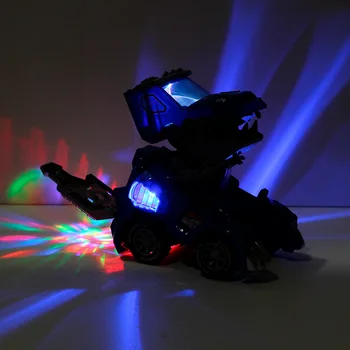 Kvalitetan višenamjenski glazbeni i rasvjetu robot može automatski transformirati električni autić dinosaura 52