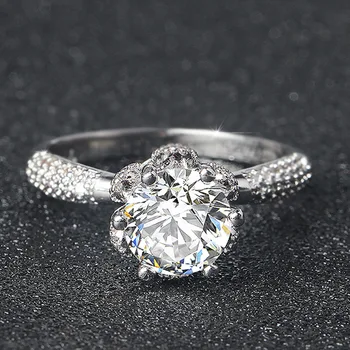 Moderan luksuzni 925 sterling srebra zaručnički prsten za vjenčanja vjenčanje žena i Dama ljubav djevojka prst moonso nakit R4894 163