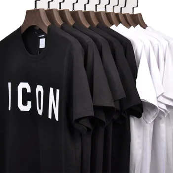 Muška ljetna pamučna t-shirt slova DSQ majica muška donja majica O-izrez ikonu muška moda odjeća majica 216
