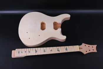Nedovršena Diy Električna Gitara Telo Mahagoni+Flame Maple Furnir Gitaru Projekt 976