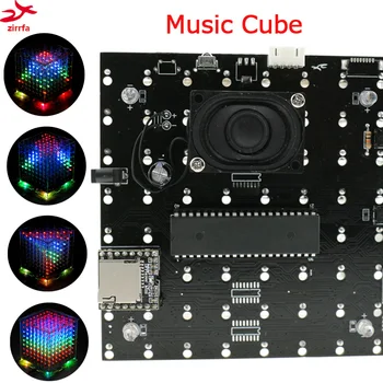 Novi 3D 8 mini višebojni 8x8x8 mp3 music light cubeeds kit ugrađen glazbeni spektar led electronic diy kit 170279