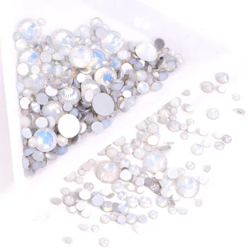 Ss3-ss34 bijeli opal 3D Nail Art rhinestones Flatback Glass Strass Crystal Non Hot Fix vještački dijamant za DIY nokte H0007 1575